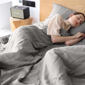 Luxury Belgian Linen Sheet Set - King Size Grey Bedding