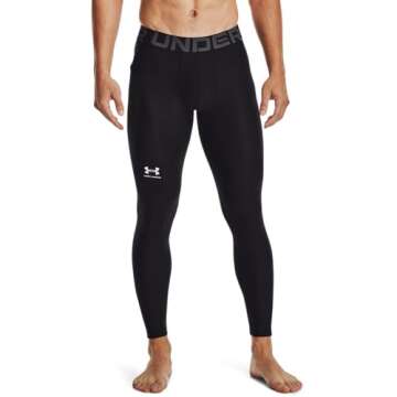 Under Armour Men's HeatGear Armour Leggings - Compression Activewear in Black/Pitch Gray