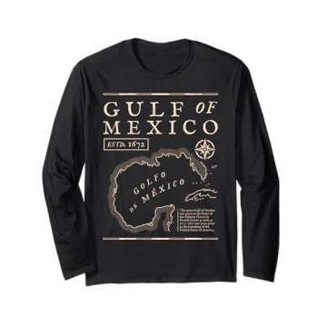 Gulf of Mexico 1672 Historic Map Long Sleeve T-Shirt