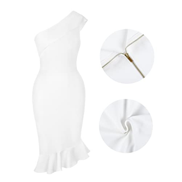 Maketina Women's Sexy Bodycon One Shoulder Dress Trendy 2025