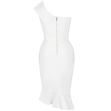 Maketina Women's Sexy Bodycon One Shoulder Dress Trendy 2025