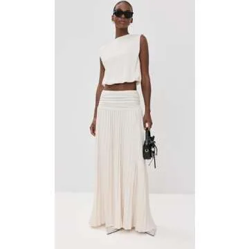Lioness Women's Field of Dreams Maxi Skirt, Ivory, Off White, L