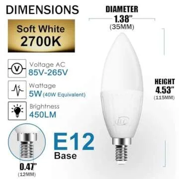 HEKEE E12 Color Changing LED Light Bulbs - 12 Colors, Remote Control