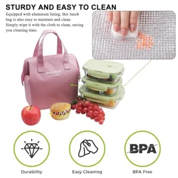 Mziart Insulated Lunch Bag Chic & Durable for All