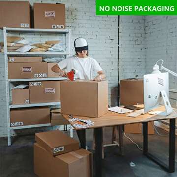 COSIMIXO 6-Pack No Noise Silent Packing Tape 2.4mil x 1.88" x 55 Yards,Industrial Heavy Duty Noiseless Packaging Tape for Quiet Packing Shipping Moving and Storage