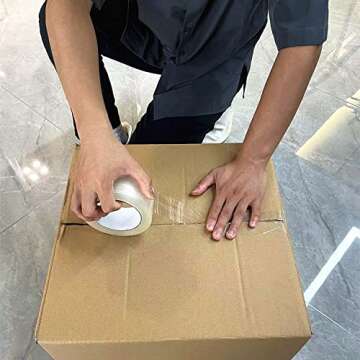 COSIMIXO 6-Pack No Noise Silent Packing Tape 2.4mil x 1.88" x 55 Yards,Industrial Heavy Duty Noiseless Packaging Tape for Quiet Packing Shipping Moving and Storage