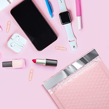 Metronic Bubble Mailers 6x10 50Pack, Light Pink Bubble Mailer, Self-Seal Waterproof Padded Envelopes, Shipping Bags for Packaging, Mailing Supplies for Small Business, Bubble Mailers Usable Size 6x9