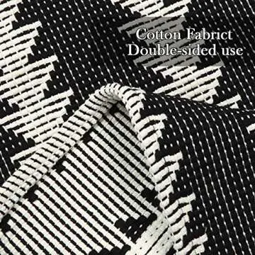 KIMODE Black/White Striped Table Runner for Home Decor