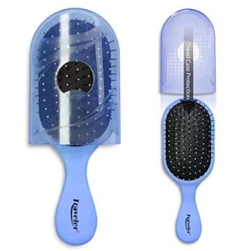 NuWay 4HAIR Traveler U.S. and International Patented Travel Brush (Soft Blue)