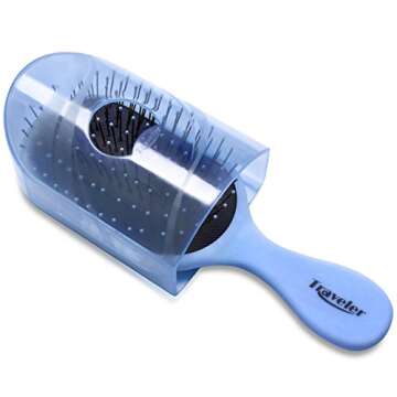 NuWay 4HAIR Traveler U.S. and International Patented Travel Brush (Soft Blue)