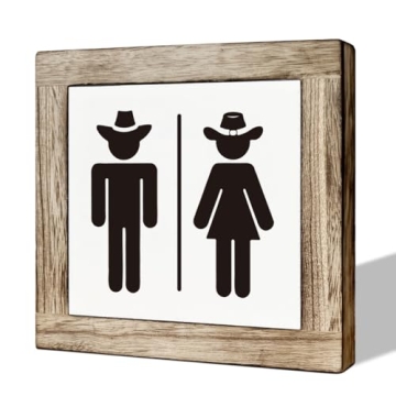 Bathroom Decor, Wooden Box Signs for Home Decor, Cowboy Cowgirl Sign, Western Bathroom Decor Sign, G...