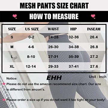 EHH Ruched Butt Lift Leggings High Waist Tummy Control XL