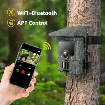 VOOPEAK Solar Trail Camera 4K 30fps - WiFi Bluetooth 46MP Hunting Game Camera - 120° Detection Angle Motion Sensor Night Vision IP66 Waterproof for Wildlife Trace