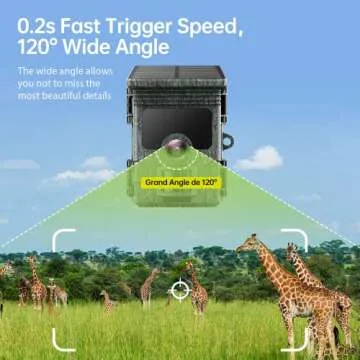 VOOPEAK Solar Trail Camera 4K 30fps - WiFi Bluetooth 46MP Hunting Game Camera - 120° Detection Angle Motion Sensor Night Vision IP66 Waterproof for Wildlife Trace