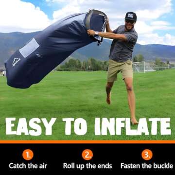 AlphaBeing Inflatable Lounger Beach Chair Accessories, Air Sofa Hammock Inflatable Couch for Camping Backyard Lakeside with Compression Sacks, Ideal Outdoor Gifts for Adults