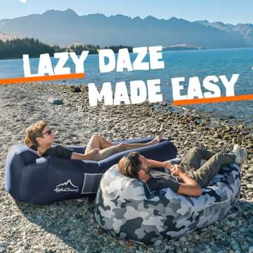 AlphaBeing Inflatable Lounger Beach Chair Accessories, Air Sofa Hammock Inflatable Couch for Camping Backyard Lakeside with Compression Sacks, Ideal Outdoor Gifts for Adults
