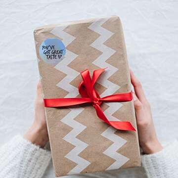 Hybsk You've Got Great Taste Stickers - Black Ink Holographic Silver Business Thank You Stickers, Shipping Stickers - 2 Inch Round 300 Total Labels