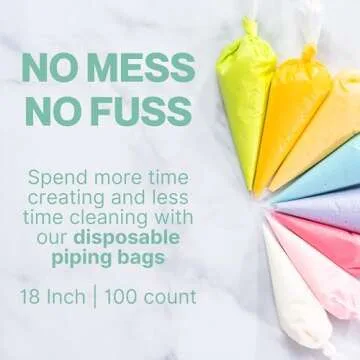 Disposable Tipless Piping Bags for Bakers - 18"