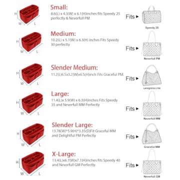 LEXSION Felt Insert Bag Organizer Bag In Bag For Handbag Purse Organizer Fits Speedy Neverful