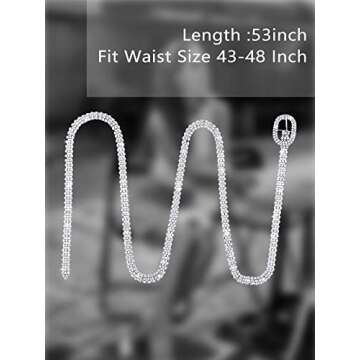 Geyoga 2 Pieces Women Rhinestone Belt for Dress Crystal Diamond Waist Belt Shiny Rhinestone Wide Waist Belt Ladies Belt