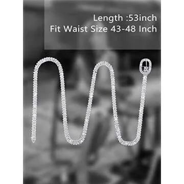 Sparkling Geyoga Rhinestone Belts for Women - 2 Pieces