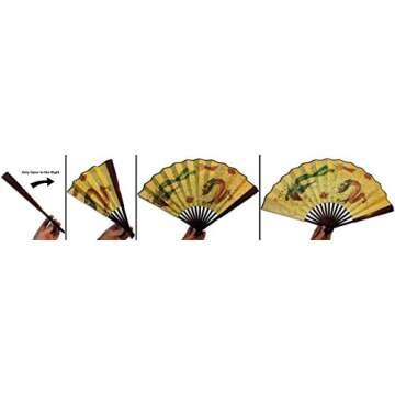 Dragon and Phoenix Folding Hand Fan for Cultural Gifts