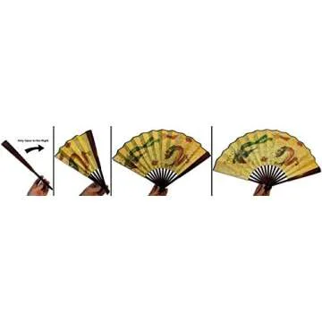 Dragon and Phoenix Folding Hand Fan for Cultural Gifts