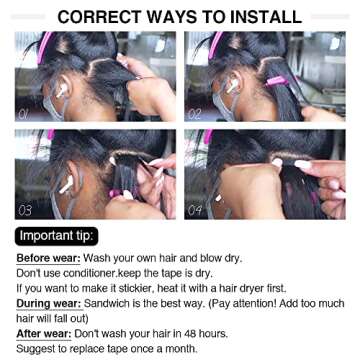 Niawigs Kinky Straight Tape In Hair Extensions Human Hair Skin Weft Tape In Extensions For Black Women