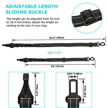 BWOGUE 2 Packs 3-in-1 Dog Seat Belt Dog Car Harness Adjustable Elastic Durable Nylon Pet Dog Cat Seat Safety Belts Vehicle Seatbelt Harness for Daily Use and Travel