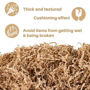 Sukh Paper Shred Filler 5OZ - Crinkle Cut Paper Shred Filler Shredded Tissue Gift Basket Filler Raffia Grass Paper Holiday Paper Stuffing Crinkle Paper for Gift Box Packing Bag Filler Confetti