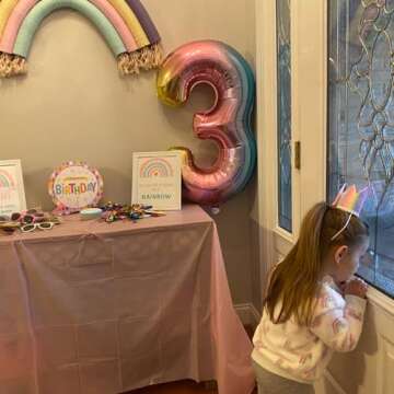 40 inch Rainbow Gradient Colorful Big Size Number Foil Helium Balloons Birthday Party Celebration Decoration Large globos (40 inch Rainbow 2)