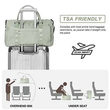 Stylish Travel Duffel Bag with Wet Pocket & Shoe Compartment