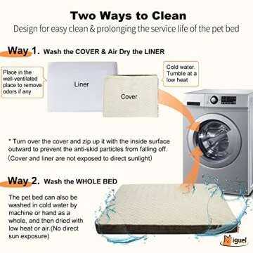 Miguel Pet Pillow Mat Bed for Large Medium Dogs, Water-Resistant/Proof Insert Cover Fur Plush Washable Removable Cover Faux Linen Durable Side Dog Up to 80lbs Dogs Crate Bed (40" Beige L)