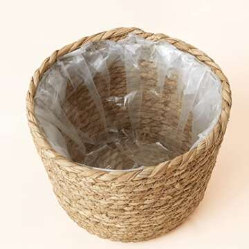 La Jolíe Muse Seagrass Planter Baskets - Eco-Friendly Style