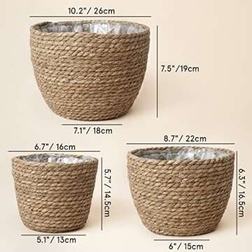 La Jolíe Muse Seagrass Planter Baskets - Eco-Friendly Style