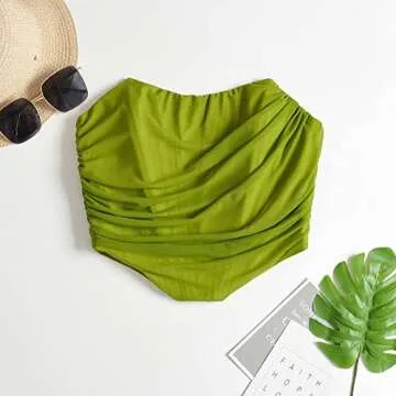 Stylish Women's Strapless Boned Corset Crop Top