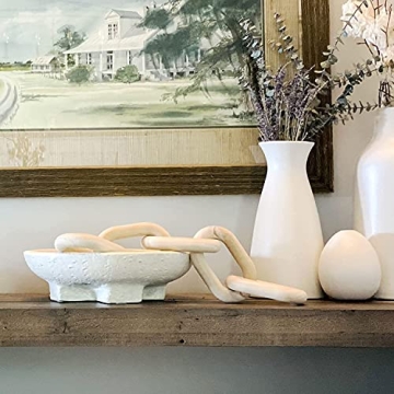 Trendy Homegoods Decorative Wood Chain Link | Modern Decorative Chain Link | Natural Hand Carved Link Chain | Coffee Table Decor | Natural | Modern Farmhouse Decor | Boho Decor Accent | Chain Decor