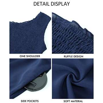 KIRUNDO One Shoulder Jumpsuit for Women - Trendy Summer Romper