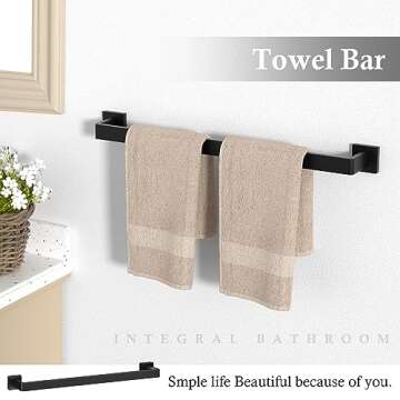 10-Piece Matte Black Bathroom Accessories Set for Home