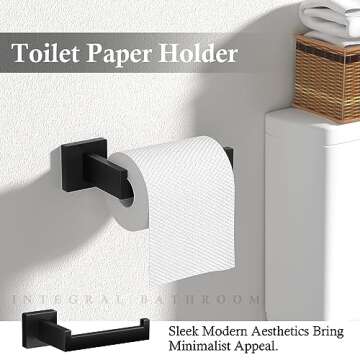 10-Piece Matte Black Bathroom Accessories Set for Home