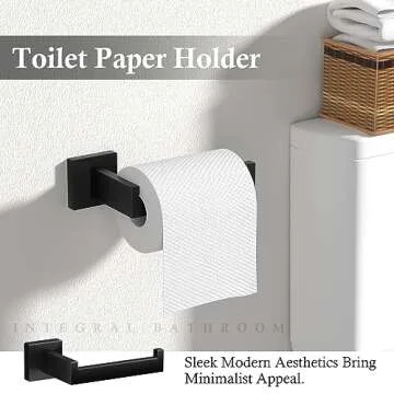 10-Piece Matte Black Bathroom Accessories Set for Home