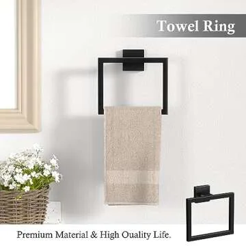 10-Piece Matte Black Bathroom Accessories Set for Home