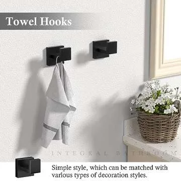 10-Piece Matte Black Bathroom Accessories Set for Home