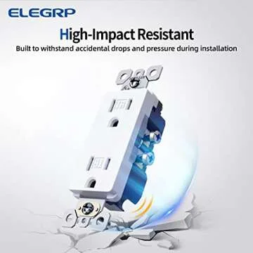 ELEGRP 15 Amp Tamper Resistant White Electrical Wall Outlet, 125V, UL Listed, 20 Pack