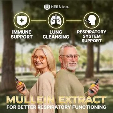 HEBS LAB. Mullein Leaf Extract for Lung Cleanse and Health - Mullein Drops Made in USA - Lung Suppor...