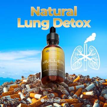 HEBS LAB. Mullein Leaf Extract for Lung Cleanse and Health - Mullein Drops Made in USA - Lung Support Supplement - Herbal Respiratory Relief - Mullein Extract Tincture 4 Fl Oz