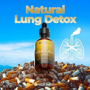 HEBS LAB. Mullein Leaf Extract for Lung Cleanse and Health - Mullein Drops Made in USA - Lung Support Supplement - Herbal Respiratory Relief - Mullein Extract Tincture 4 Fl Oz