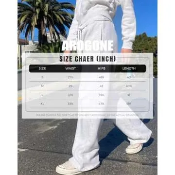 AROGONE Women Wide Leg Fleece Sweatpants Baggy High Waisted Sweat Pants Casual Drawstring Straight Leg Sweats with Pockets Grey S