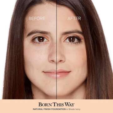Too Faced Born This Way Natural Finish Longwear Liquid Foundation | Medium-To-Full Coverage | Hydrating + Oil Free, 1 Fl Oz, Ivory