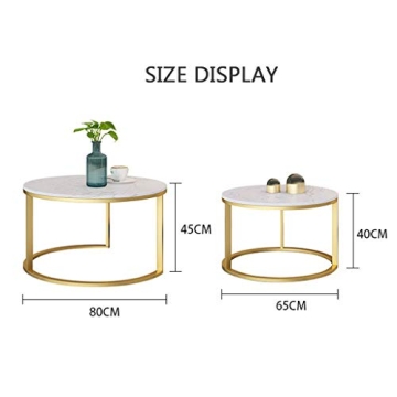 Elegant 2 Nest of Table Sets with White Marble Look